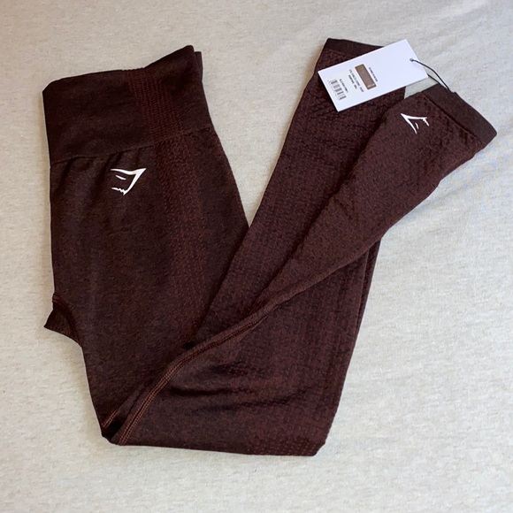 Gymshark Pants - Gymshark Vital Seamless Leggings-Cherry Brown Marl
